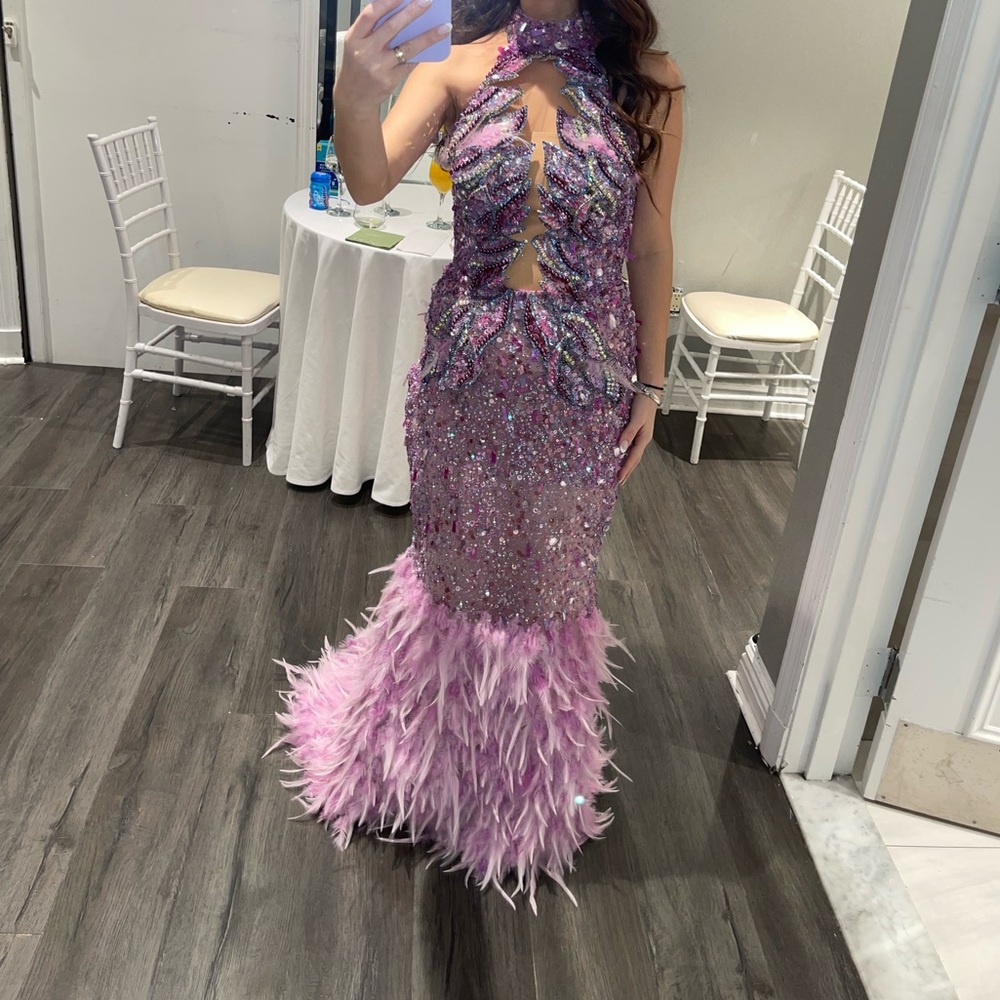 Purple evening dress